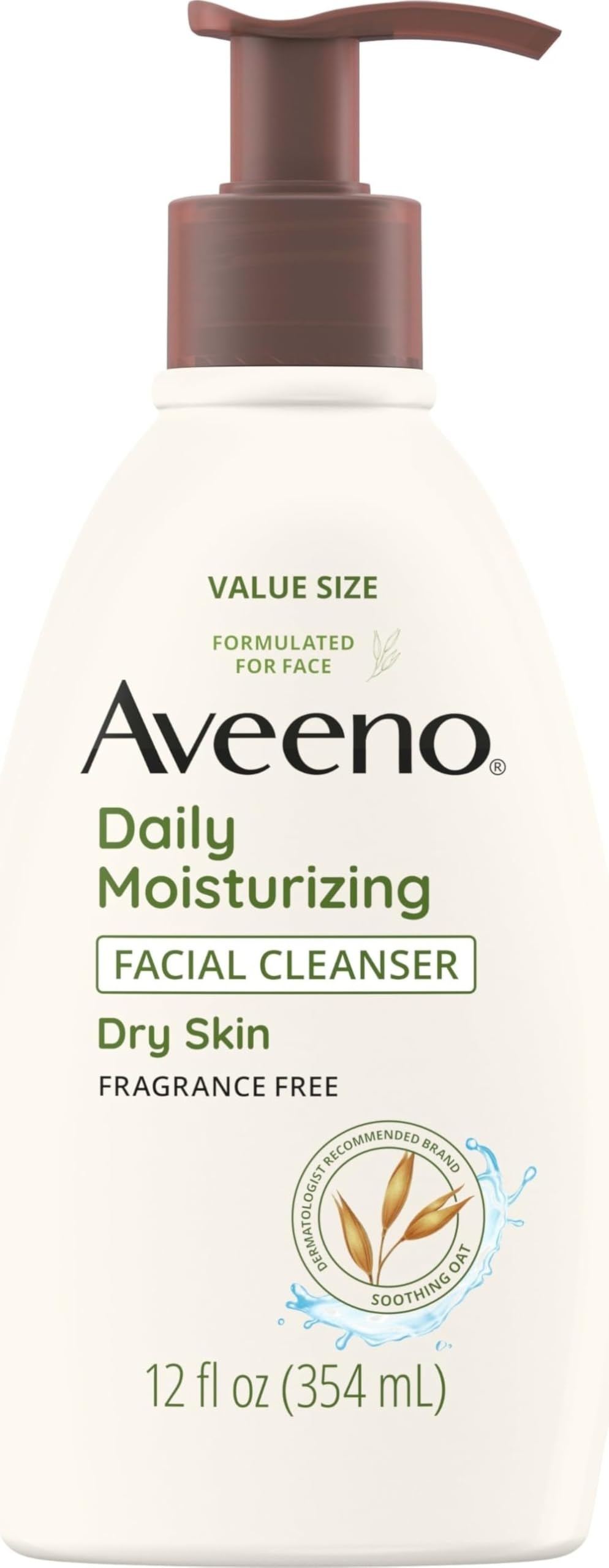 Aveeno Daily Moisturizing Facial Cleanser, Fragrance Free, 12 - Product Imagery