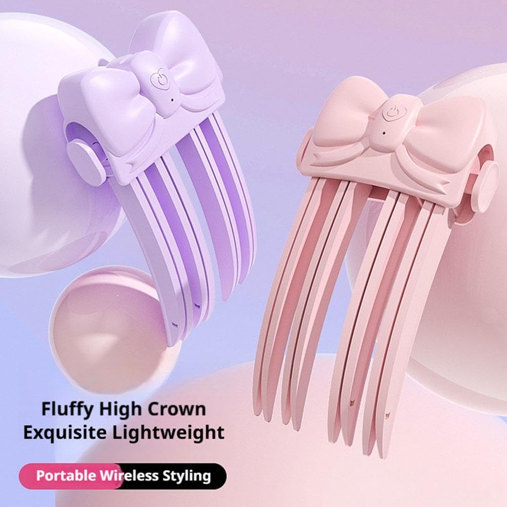 Electric hair roller and root volumizer clip with heat settings, USB rechargeable cordless hair styling tool for quick volume touch-ups.