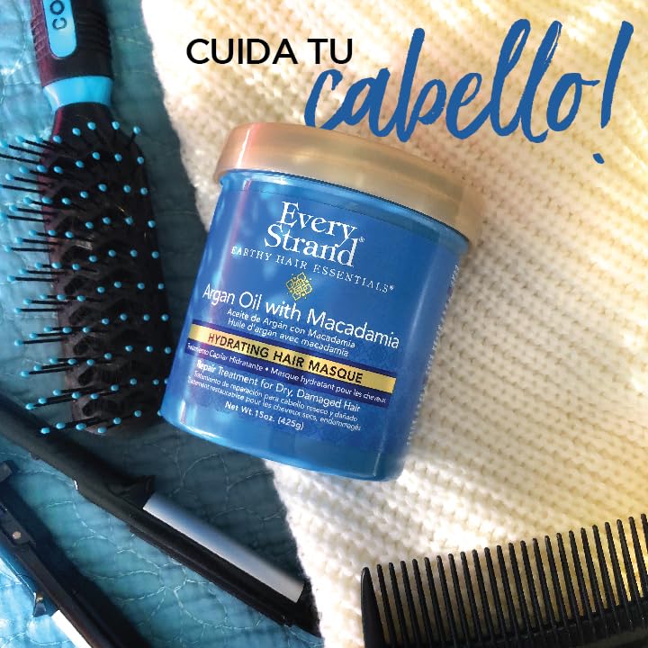 Every Strand Argan Oil with Macadamia Hydrating Hair Masque in a 15 oz jar, smooth and nourishing hair care treatment.