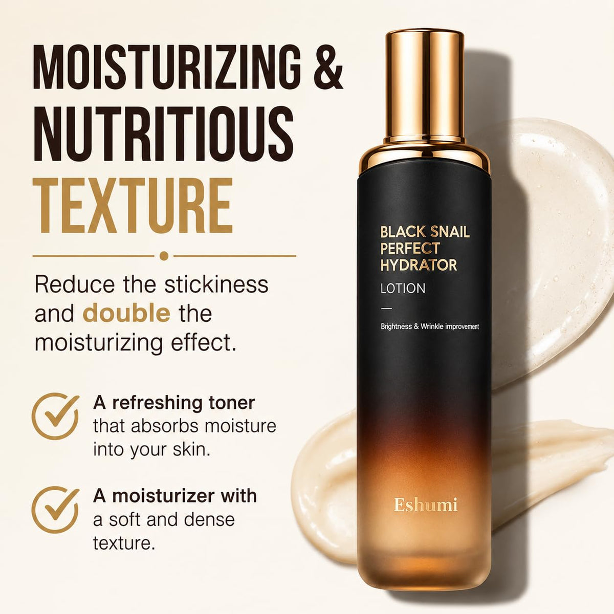 ESHUMI Black Snail Perfect Hydrator Lotion, Brightening & Wrinkle Improvement, Korean Premium Skincare 120ml/4.05 fl.oz 