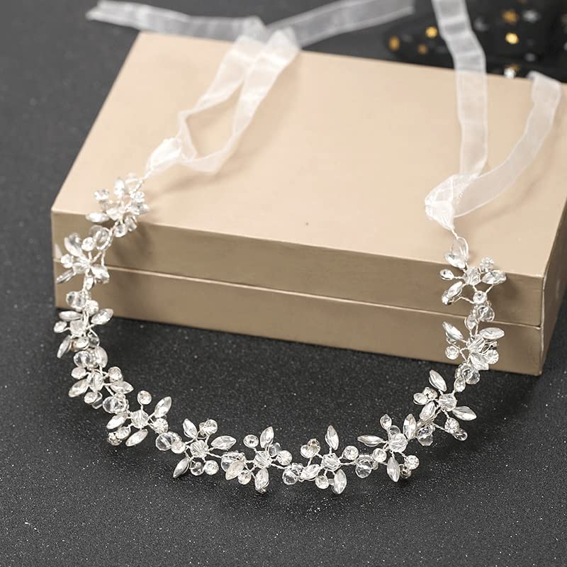 SIDUFHAOPKLL wedding hair clip with rhinestone tiara design, handmade bridal hairband for women and brides.