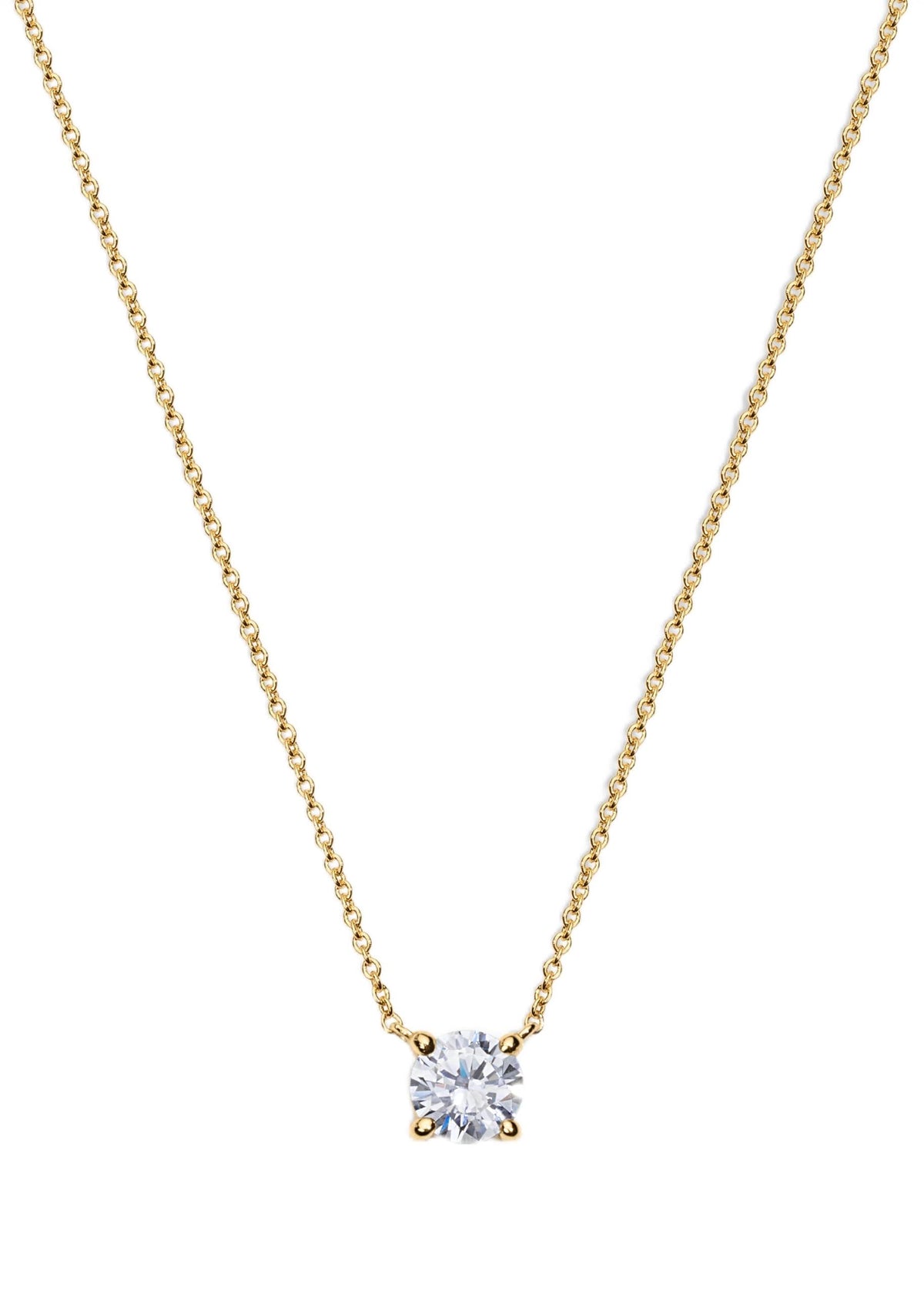 Electric Picks The One Necklace, Gold Solitaire Necklace with 6mm Crystal – Gold, Metal, Medium