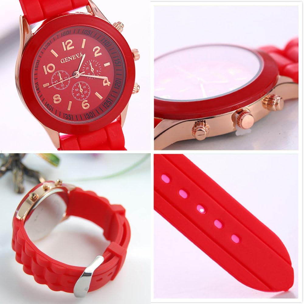 CdyBox Wholesale 10 Assorted Women Men Silicone Casual Watch Quartz Wristwatch Candy Color – alternate angle