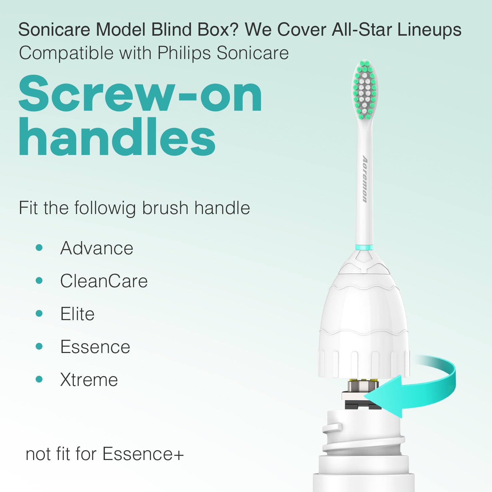 Aoremon toothbrush heads for Philips Sonicare E-Series, 8-pack, replacement brush heads with soft bristles for effective cleaning.