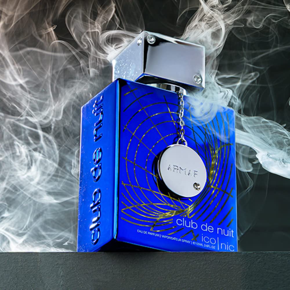 Armaf Club de Nuit Blue Iconic for Men Eau de Parfum Spray, 3.6 Ounce – back view and specifications