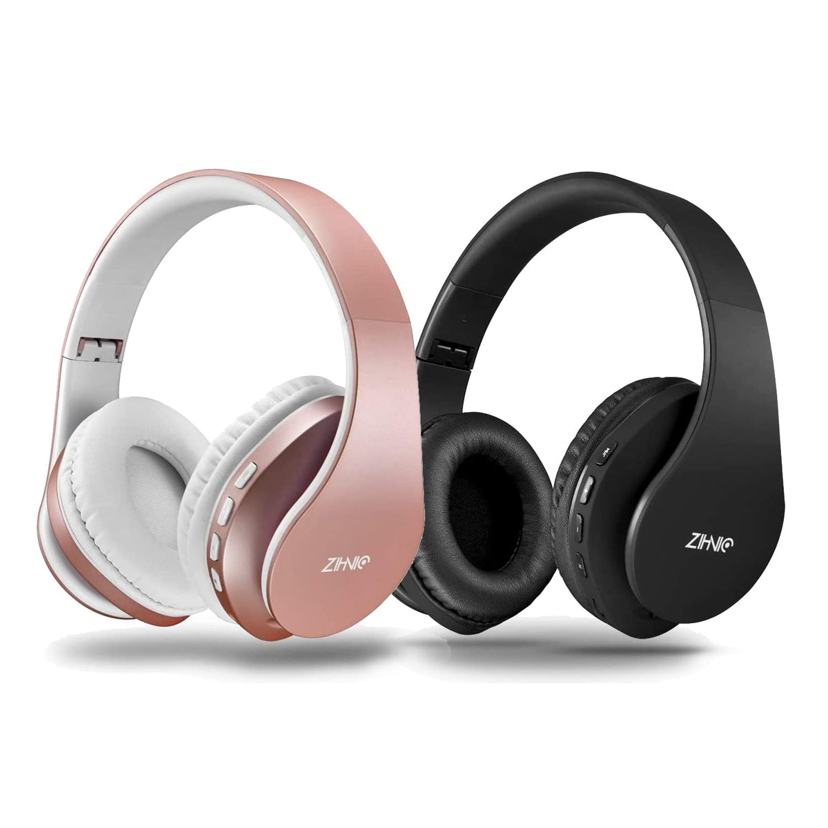 ZIHNIC 2 Items 1 Rose Gold Over Ear Wireless Headset Bundle - ZIHNIC Official Imagery - 1