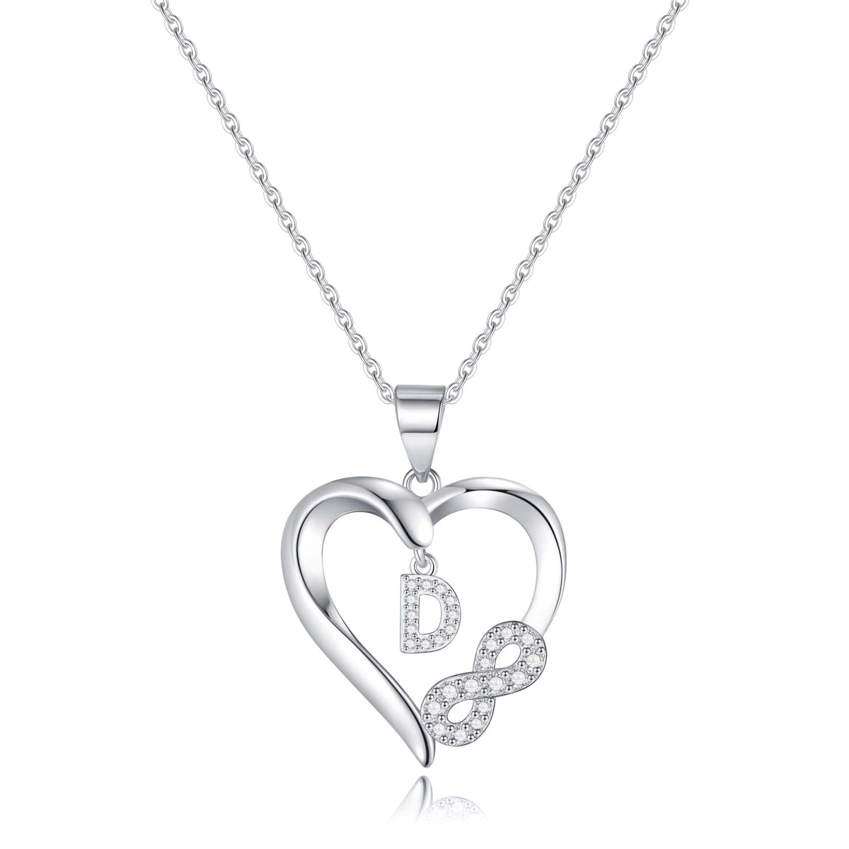 Romavan Mothers Day Gifts – Gifts for Women Teen Girls,Sterling Silver Heart Initial Necklace, A-Z Letter Pendant, Elega