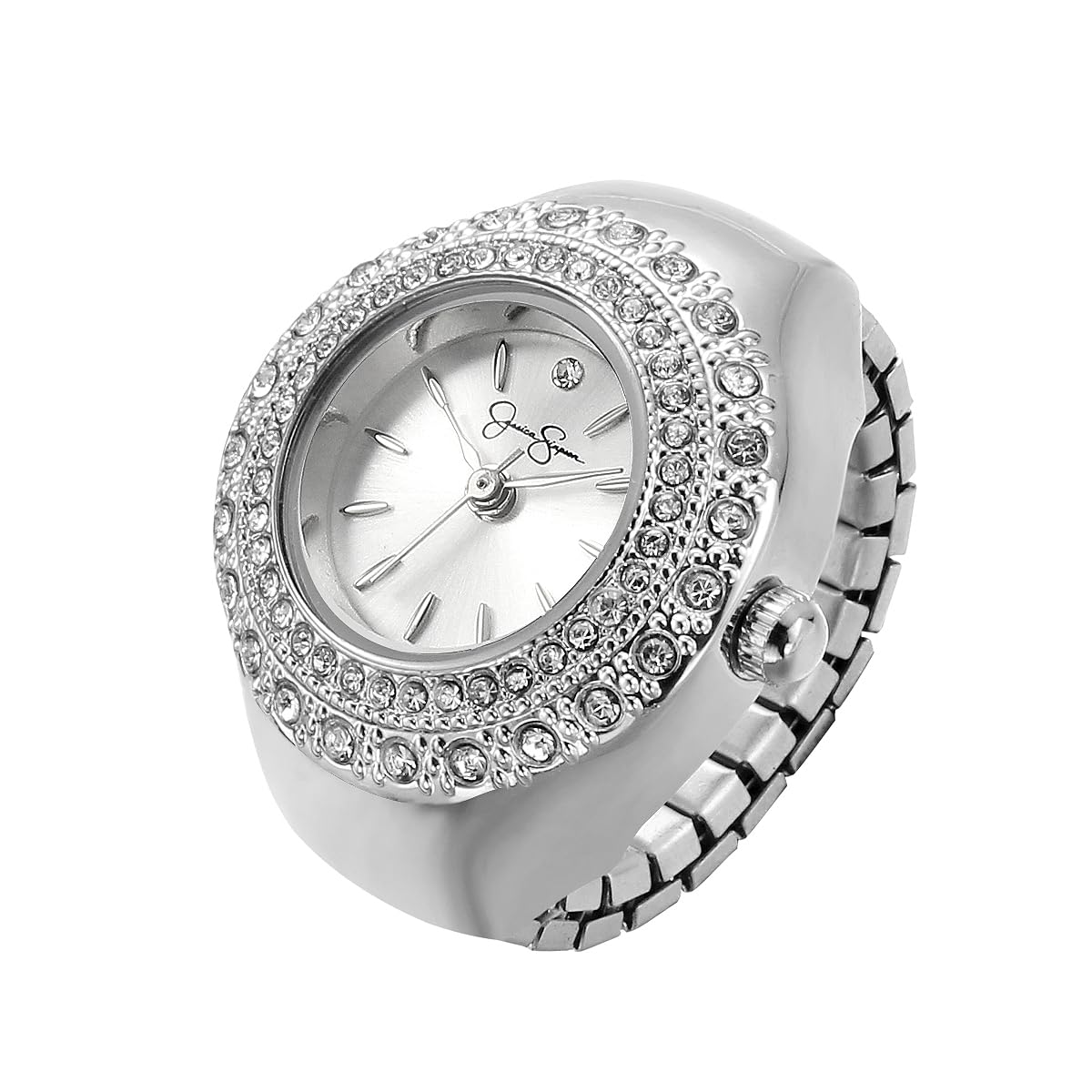 Jessica Simpson Women's Ring Watch, Fashion Jewelry Accessory – Silver