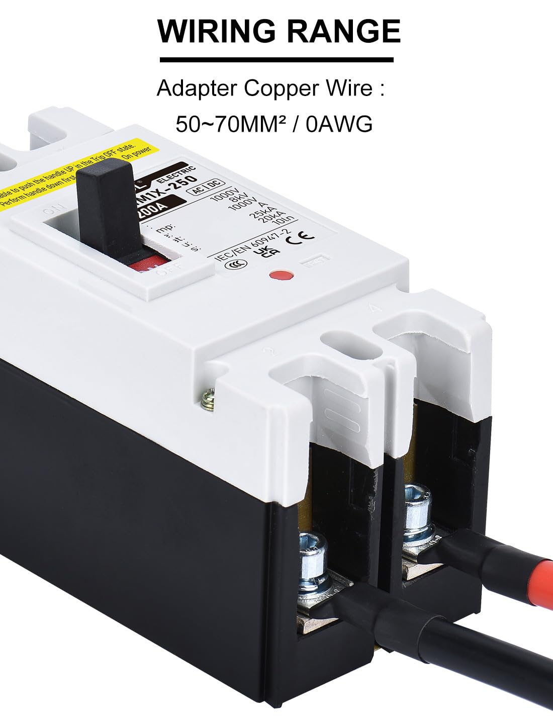 DIHOOL DC 200 Amp Breaker, 500V Battery Disconnect Switch for Main Power Station, UPS,Solar – full view