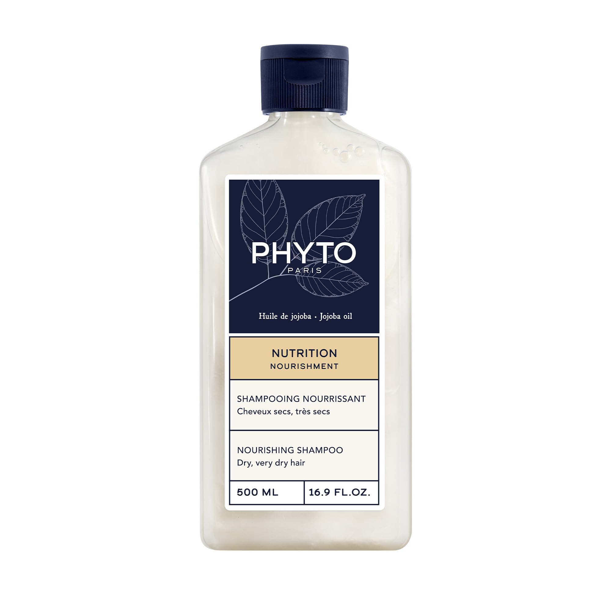 PHYTO Nourishment Nourishing Shampoo with Jojoba Oil - Sulfate-Free Hydrating & Moisturizing Shampoo for Dry to Very Dry Hair | Silicone- & Paraben-Free | Floral Scent | Made in France | 16.9 fl oz