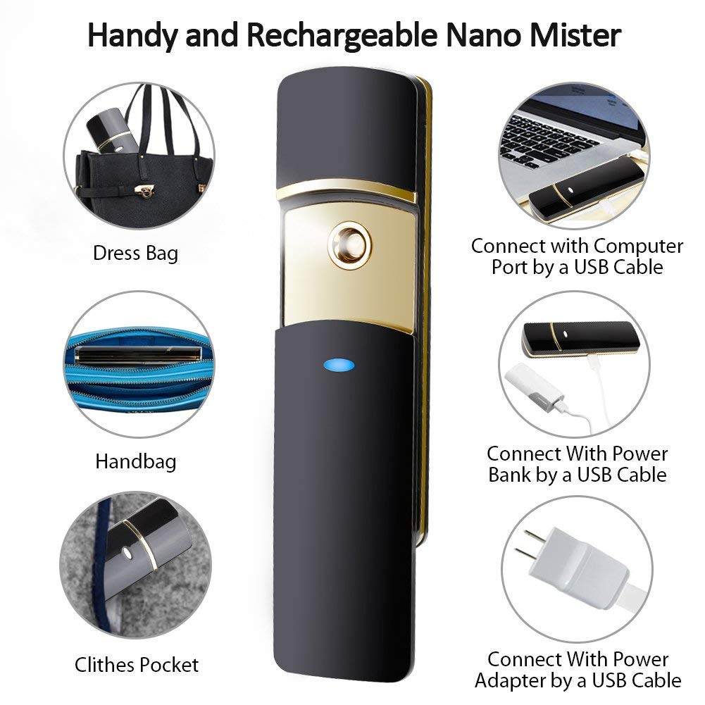 ZLiME Kingsmile Exquisite Face Mister, Portable Nano Mist Sprayer, Facial Mister, Cool Face Moisturizing, Handy Hydratin