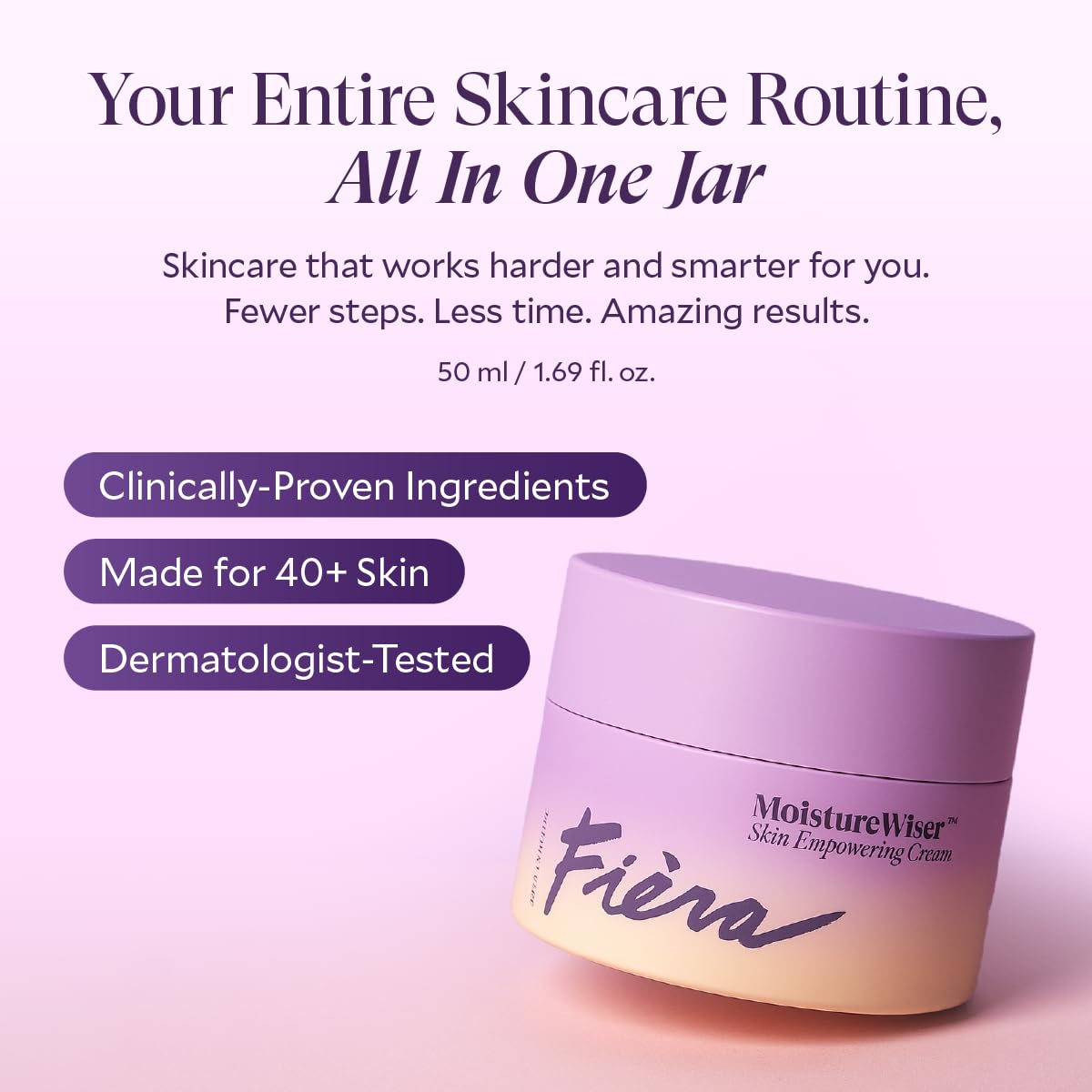 FI&Egrave;RA FIÈRA MoistureWiser Face Moisturizer for Mature Skin – Hydrating Face Cream with Peptides & Niacinamide – F