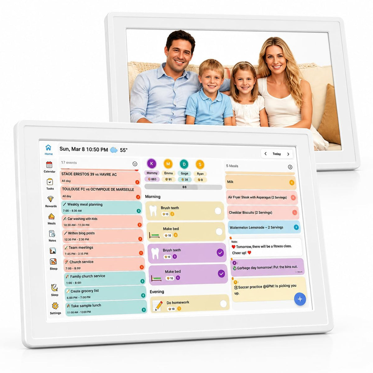 Annalivkg Digital Calendar Wall Planner 10.1 Inch Touch Screen WiFi picture frame – Plastic