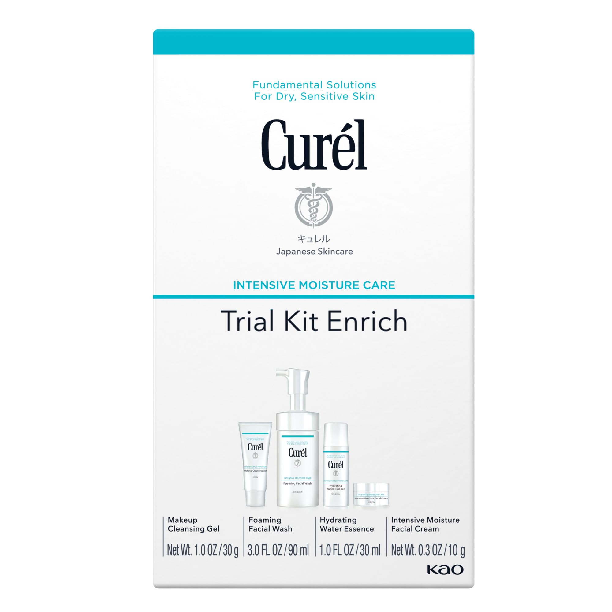 Curel Japanese Skin Care Trial Kit, with Ceramides, Travel Size - Product Imagery