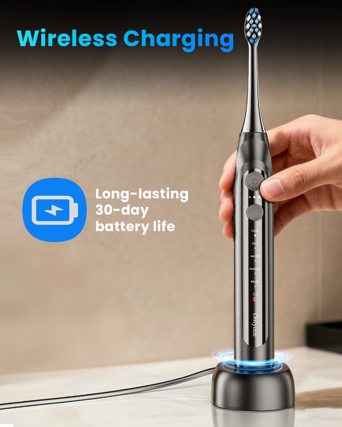 Onlyone Sonic Electric Toothbrush for Adults Water Dental - Onlyone Official Imagery - 7