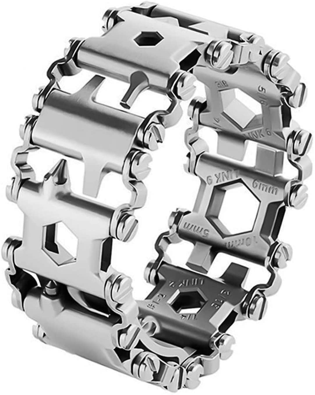 Lemasa Multitool Bracelet 29 in 1, 22cm Stainless Steel, Outdoor Travel Men Watch Strap, Trend Bracelet with A Pry Tool 
