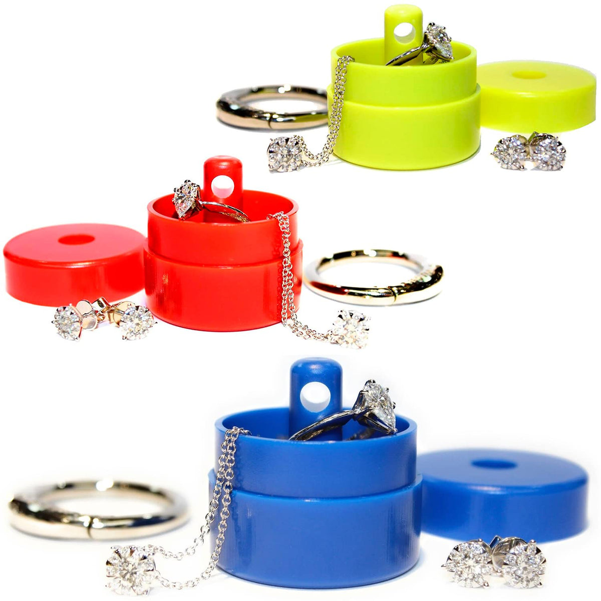 Lion Latch Travel Jewelry Box Case,Ring Holder (Mr. & Mrs) – back view and specifications