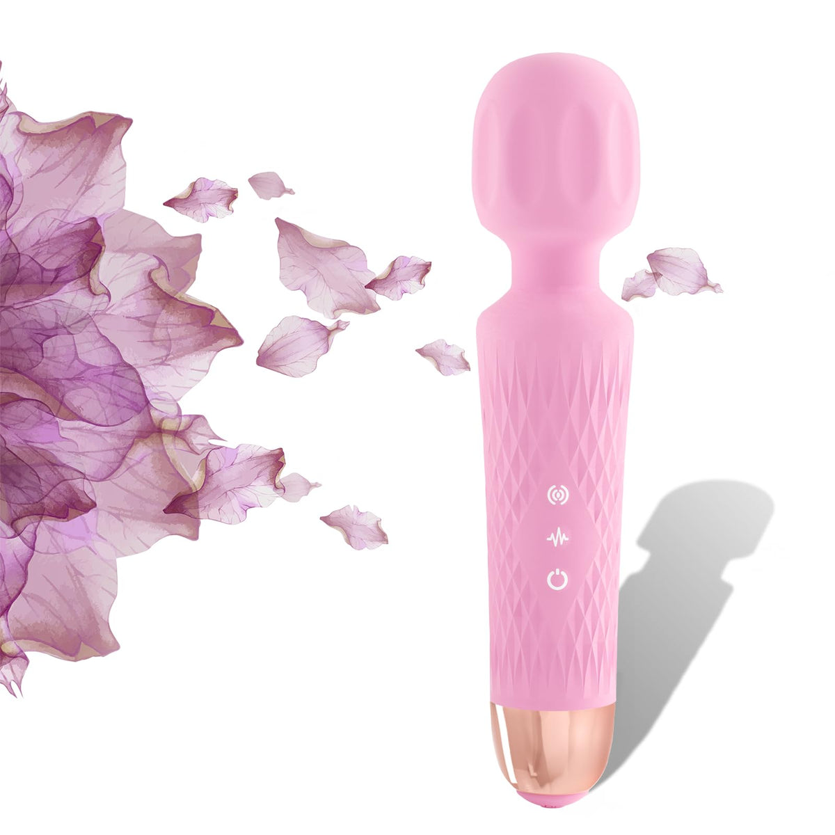 Niclove Personal Massager - Powerful & Quiet Wand Massager (Purple) – alternate angle