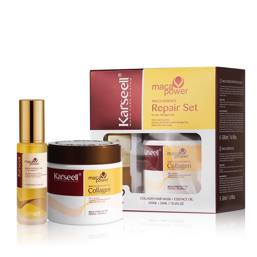 Karseell Collagen Hair Mask & Argan Oil Set for Dry Damaged Hair – product photo (Hair Masks)