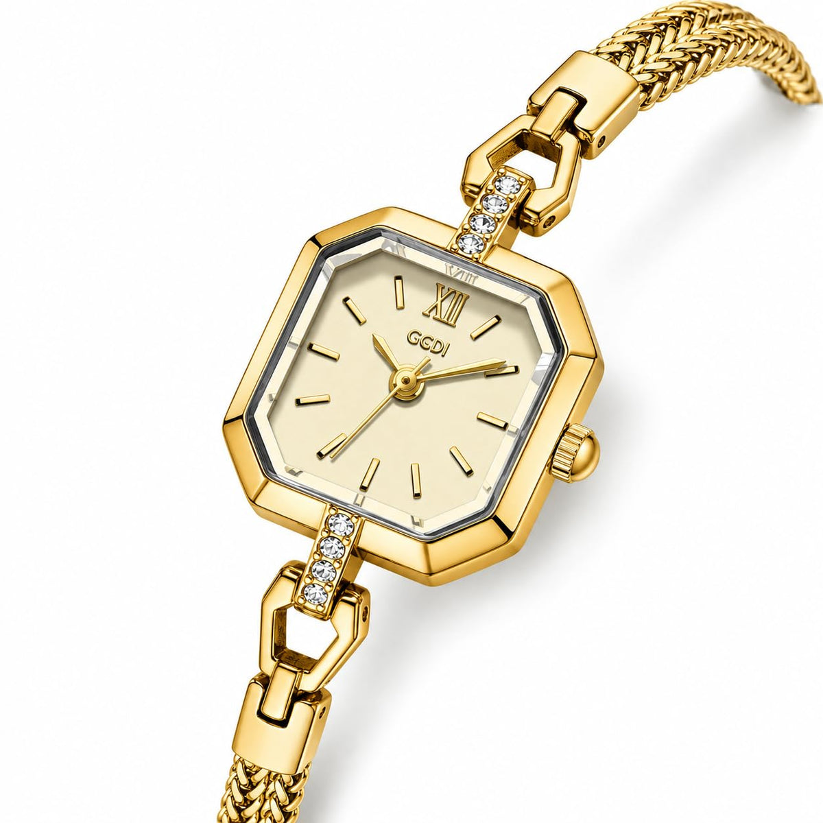 FANMIS Vintage Alloy Square Bracelet Watch Diamond Small Gold Watch Modern Minimalist Design Waterproof Luxury Dress Bra