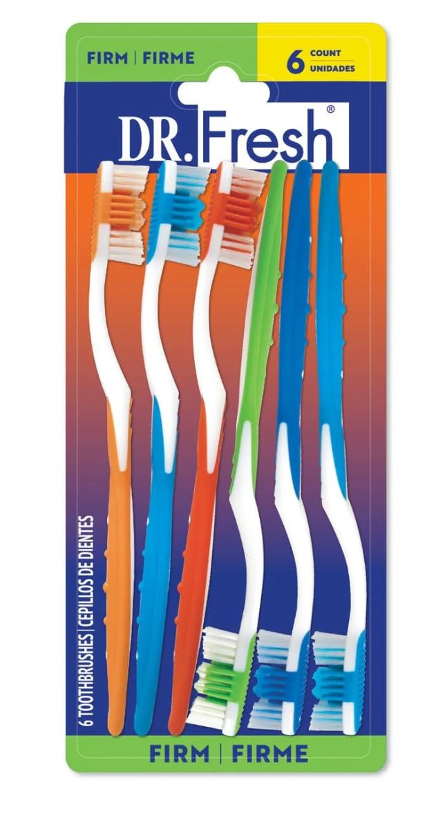 Dr. Fresh 6 Pack Firm Toothbrushes - Product Imagery