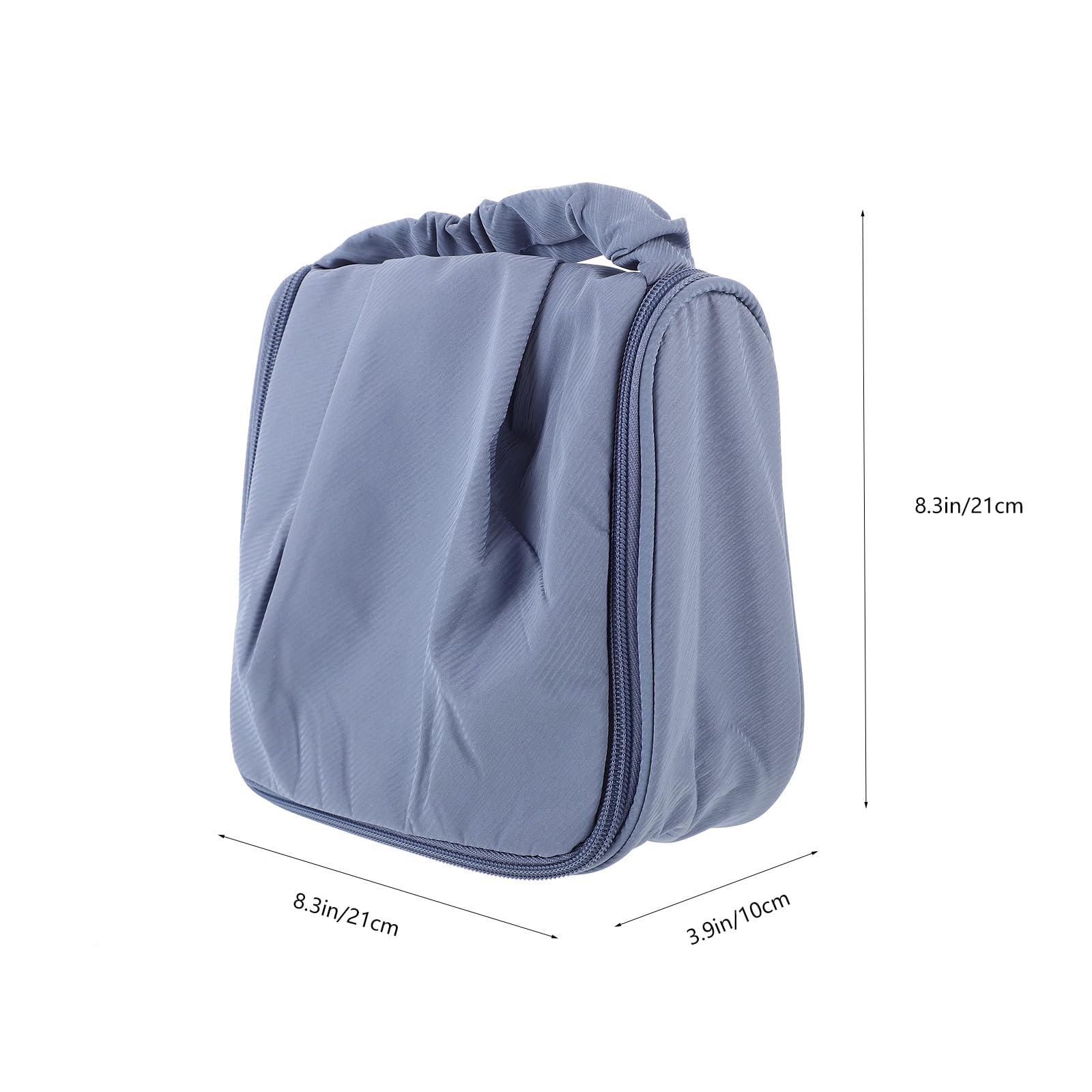 PRETYZOOM large waterproof travel cosmetic case with handle, blue makeup organizer and toiletry bag for women.
