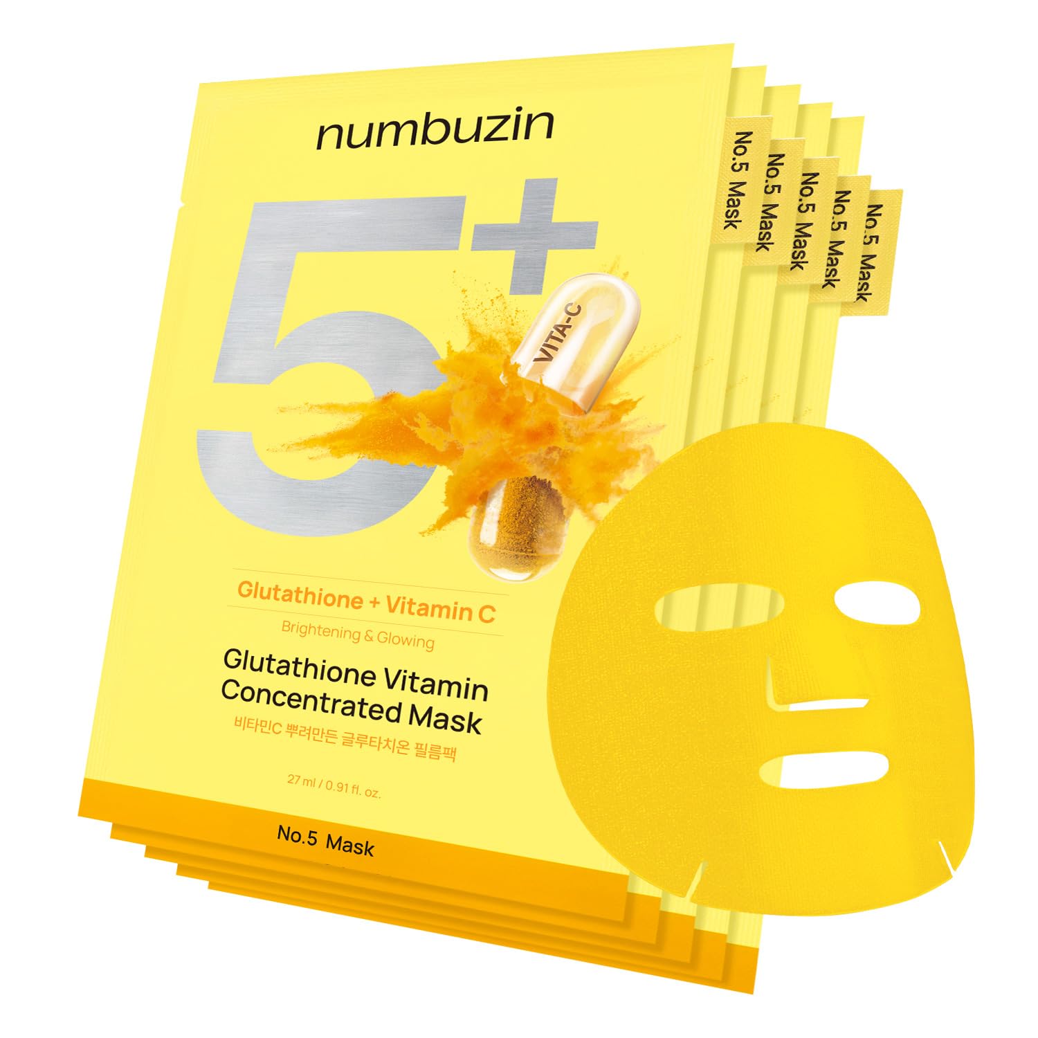 numbuzin No.5 Sheet Mask | Vitamin Spotlight Sheet Mask | - Product Imagery