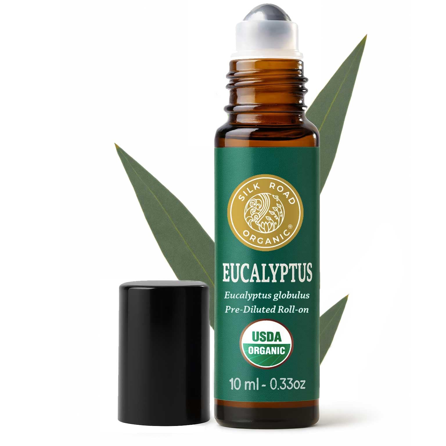 Silk Road Organic Eucalyptus Essential Oil Breath Roll-On, USDA Certified
