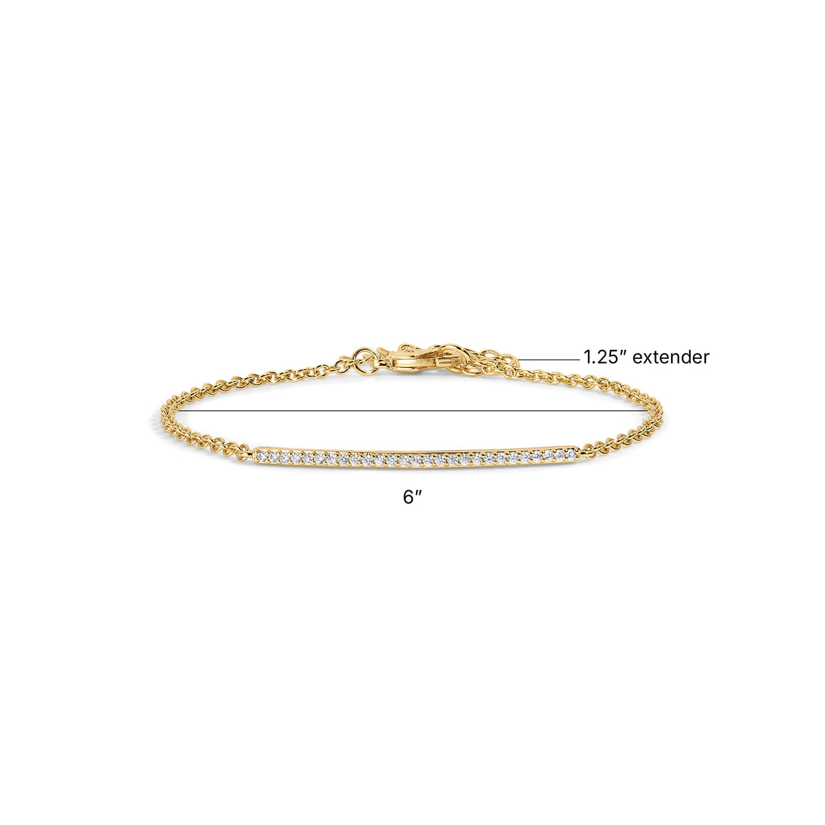 Electric Picks Jackson Bracelet, Dainty Gold Crystal Bar Bracelet for Women – full view, size One Size