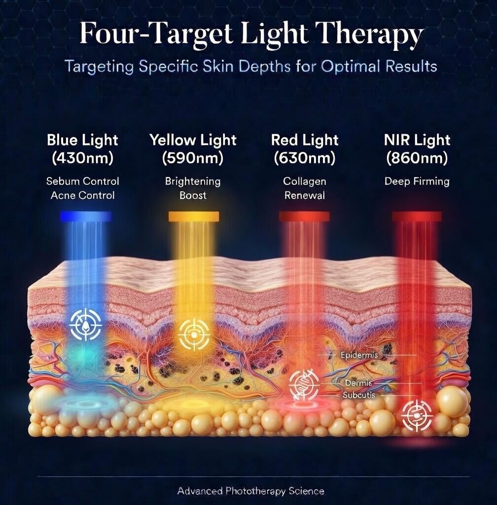 Super Supply Bros FDA Cleared LED Light Therapy Mask for Face - Infrared Red Light Therapy for Skin - Red Light Therapy 