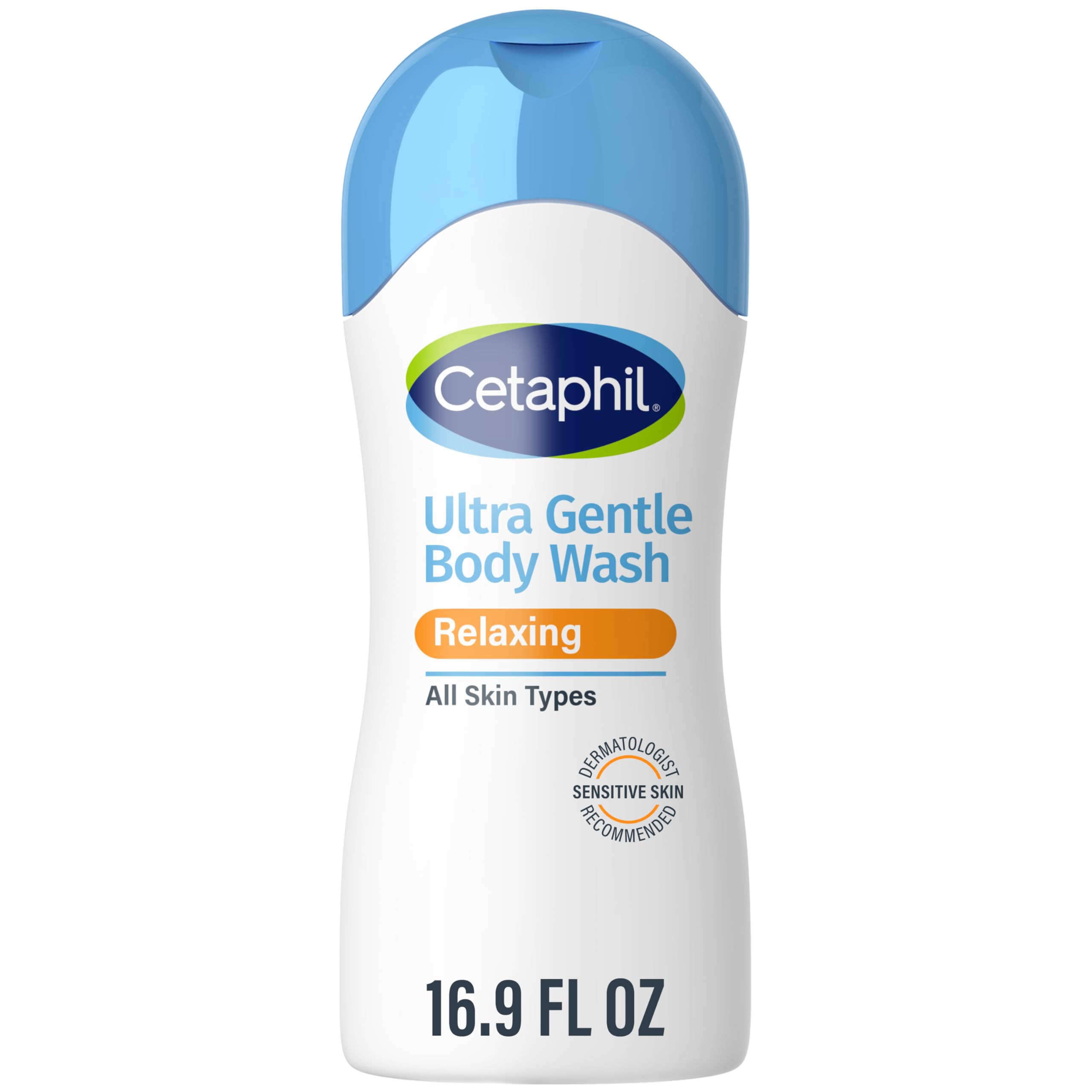 Cetaphil Ultra Gentle Refreshing Body Wash for dry to normal skin, with aloe vera, calendula, vitamin B5, fragrance-free, dermatologist tested.