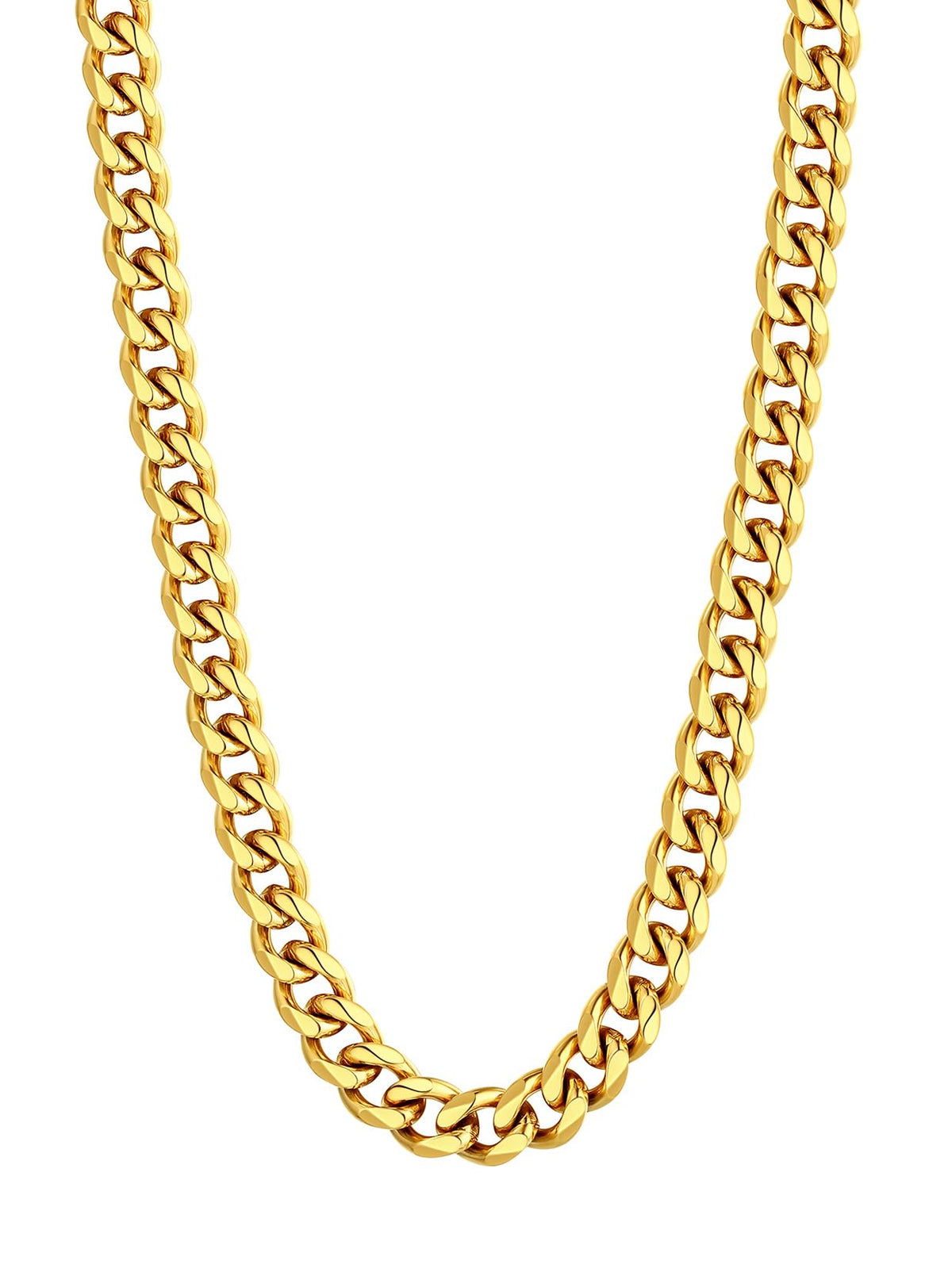 U7 Cuban Link Chain Necklace for Men, Stainless Steel Curb Chain Waterproof – product photo (Necklaces)