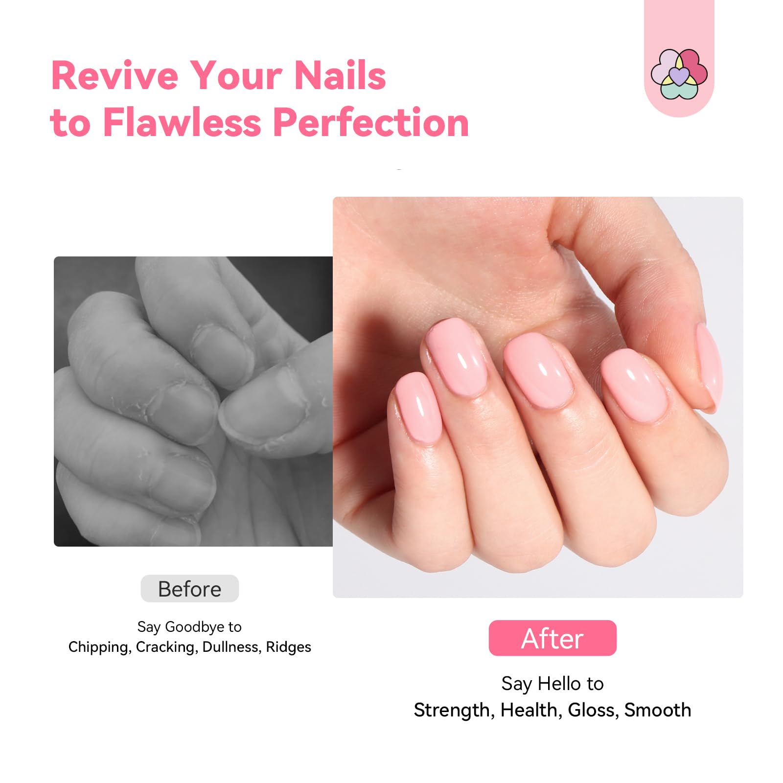 SAVILAND Nail Strengthener and Growth for Weak & Thin Nails, Sheer Pink