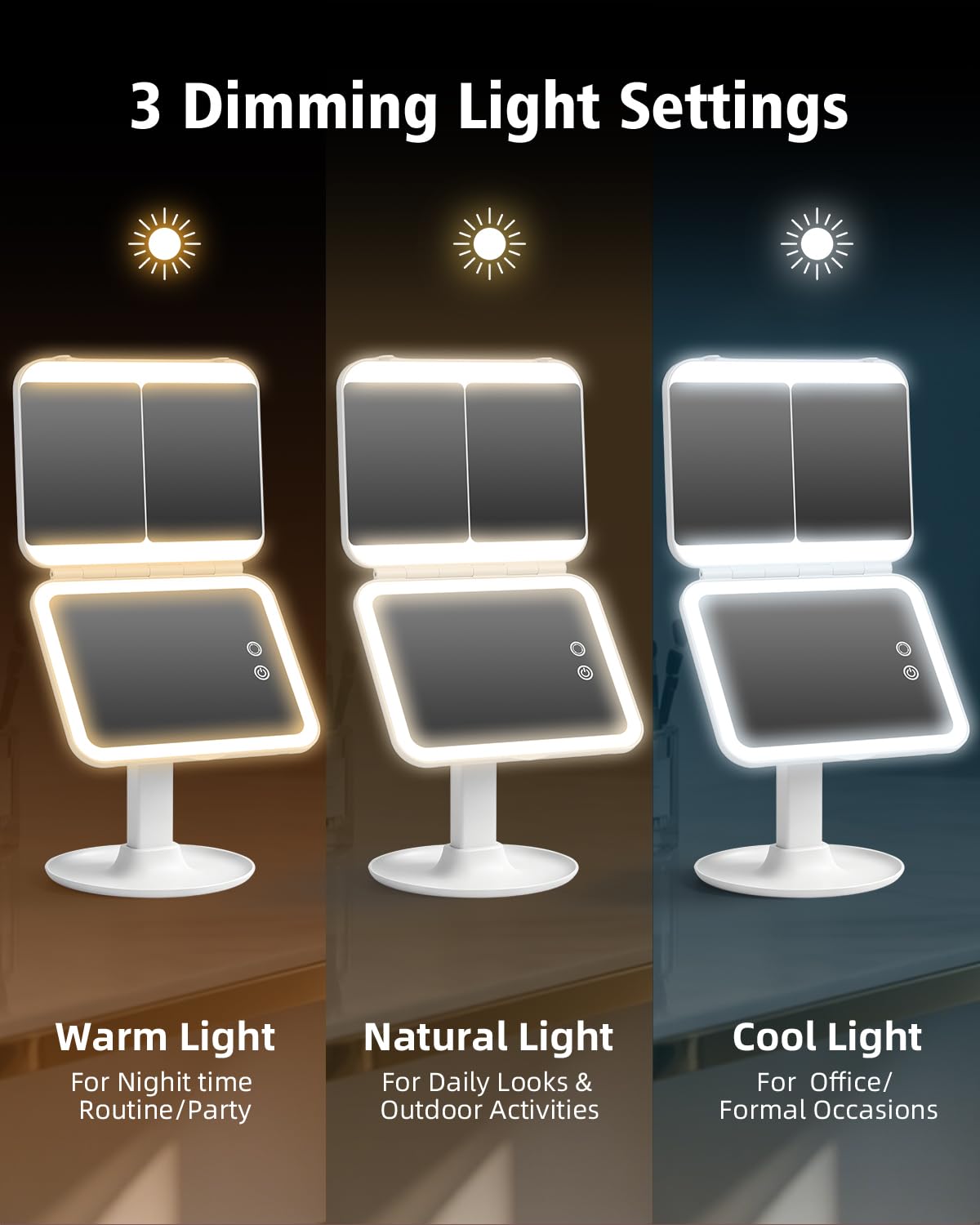CC Mirrors Vanity Makeup Mirror with Lights, Large Lighted 10X & 40X Magnifying Mirror – close-up detail