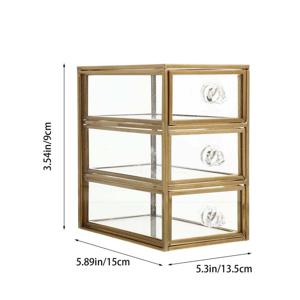 PRETYZOOM Drawer Jewelry Box Transparent Drawer Type Storage Box for Necklaces Makeup Cosmetics and Stationery Desktop O