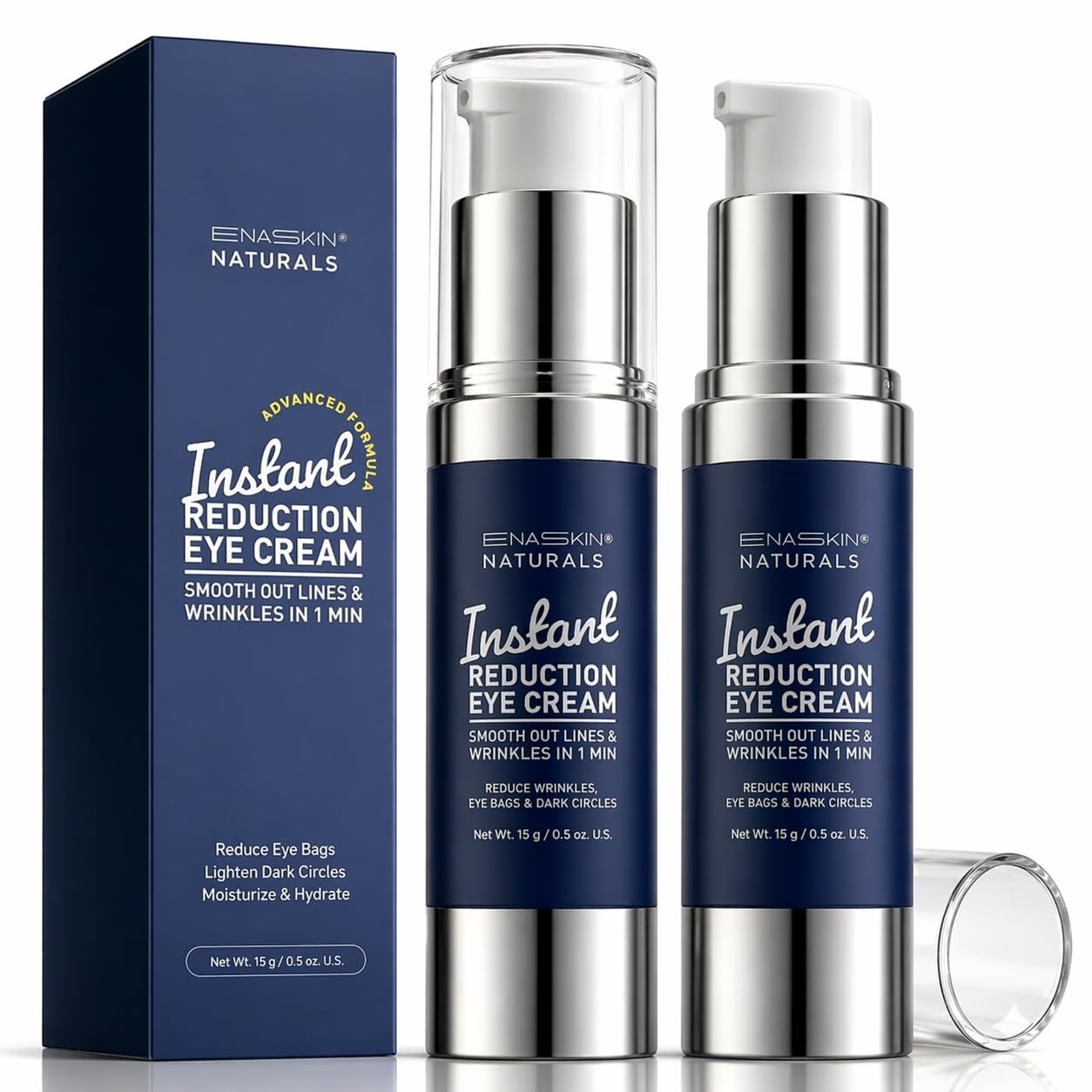 Enaskin Naturals 2-Pack Instant Eye Cream & Face Lift - No White - Product Imagery