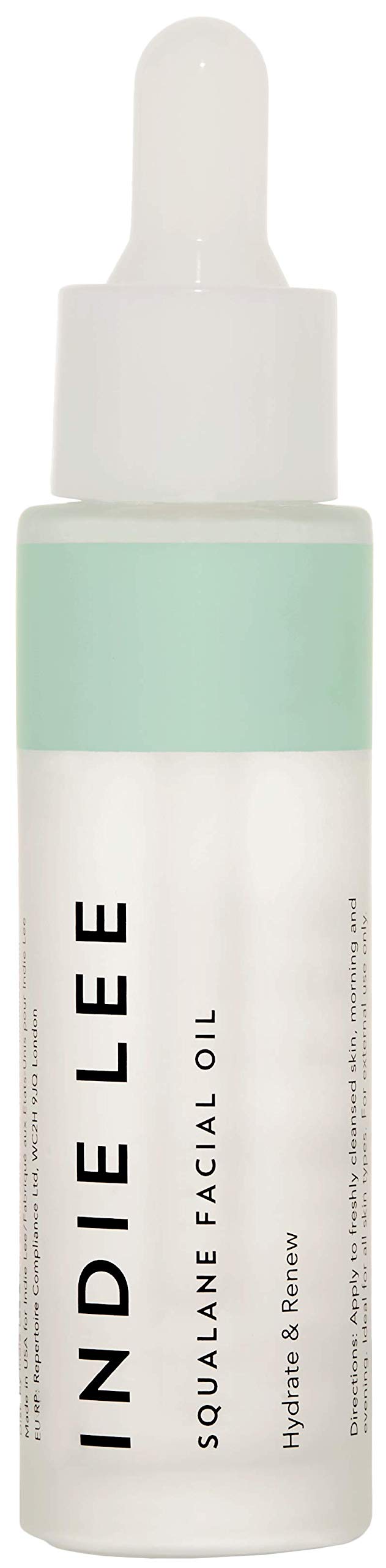 Indie Lee 100% Squalane Oil - Daily Face Oil & Hydrating Moisturizer for Dry Skin, Fine Lines and Wrinkles - Even Skin T