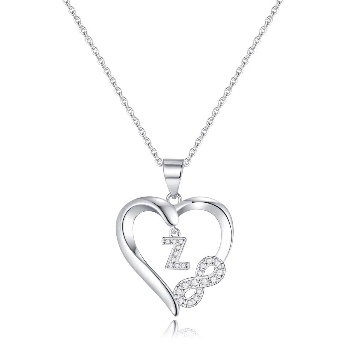 Romavan Mothers Day Gifts – Gifts for Women Teen Girls,Sterling Silver Heart Initial Necklace, A-Z Letter Pendant, Elega