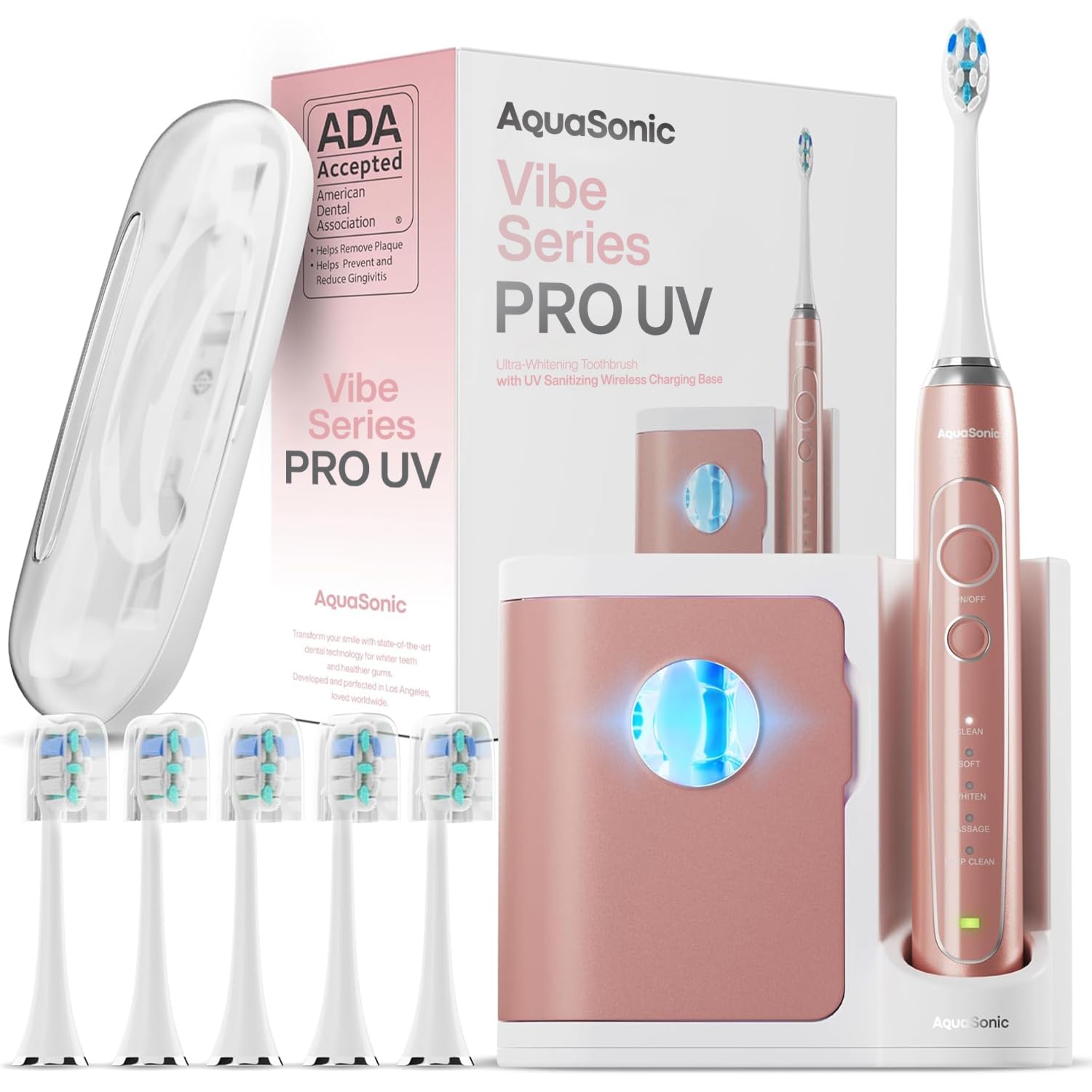 Aquasonic Vibe Series PRO – Ultra-Whitening Electric Toothbrush - Product Imagery