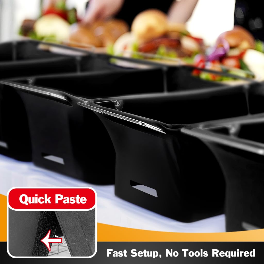 Peurif Chafer Wind Guard 4-Pack, Flame Retardant Fabric Cover for Buffet Food Warmers, Catering Events – full view