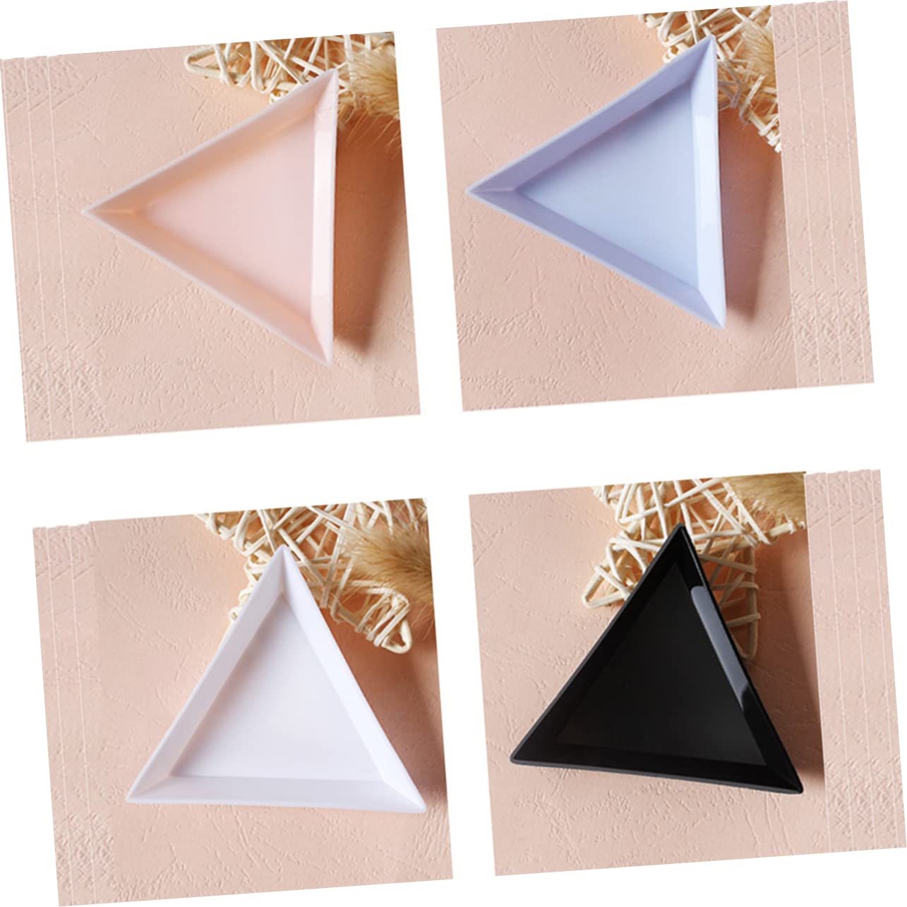 WOONEKY 80pcs Manicure Tools Triangular Storage Trays Nail Jewelry Tray Large Capacity for Nail Technician
