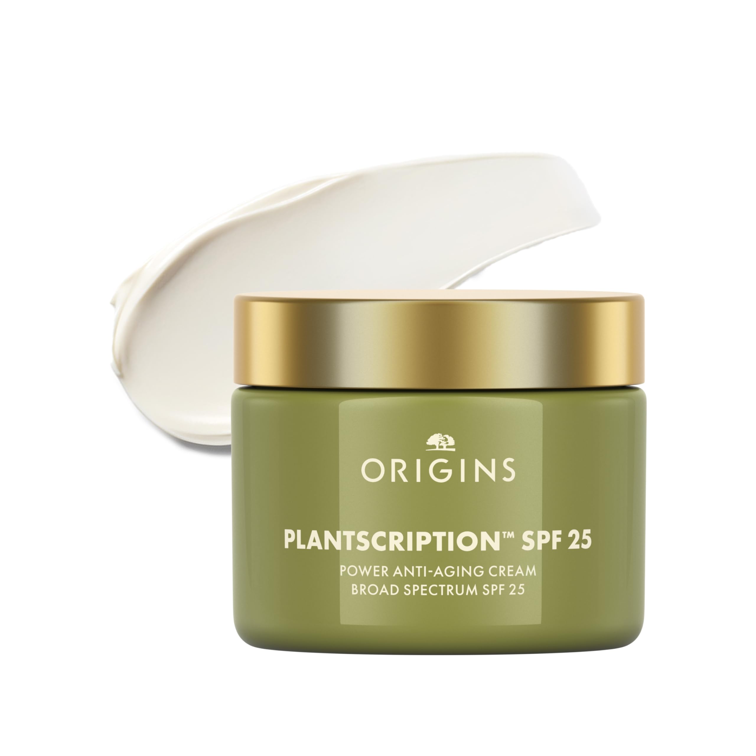 Origins Plantscription SPF 25 anti-aging face moisturizer with peptides and hyaluronic acid, visible fine line reduction, 1.7 fl oz
