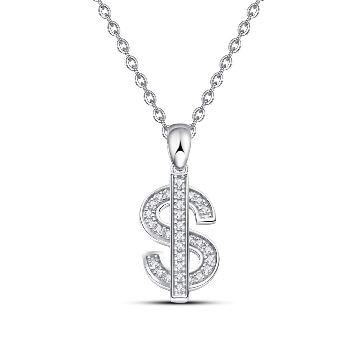 Geyunxu Moissanite Dollar Pendant Necklace,D Color VVS1 18k Gold Plated 925 Sterling Silver Necklace Moissanite Pendant 