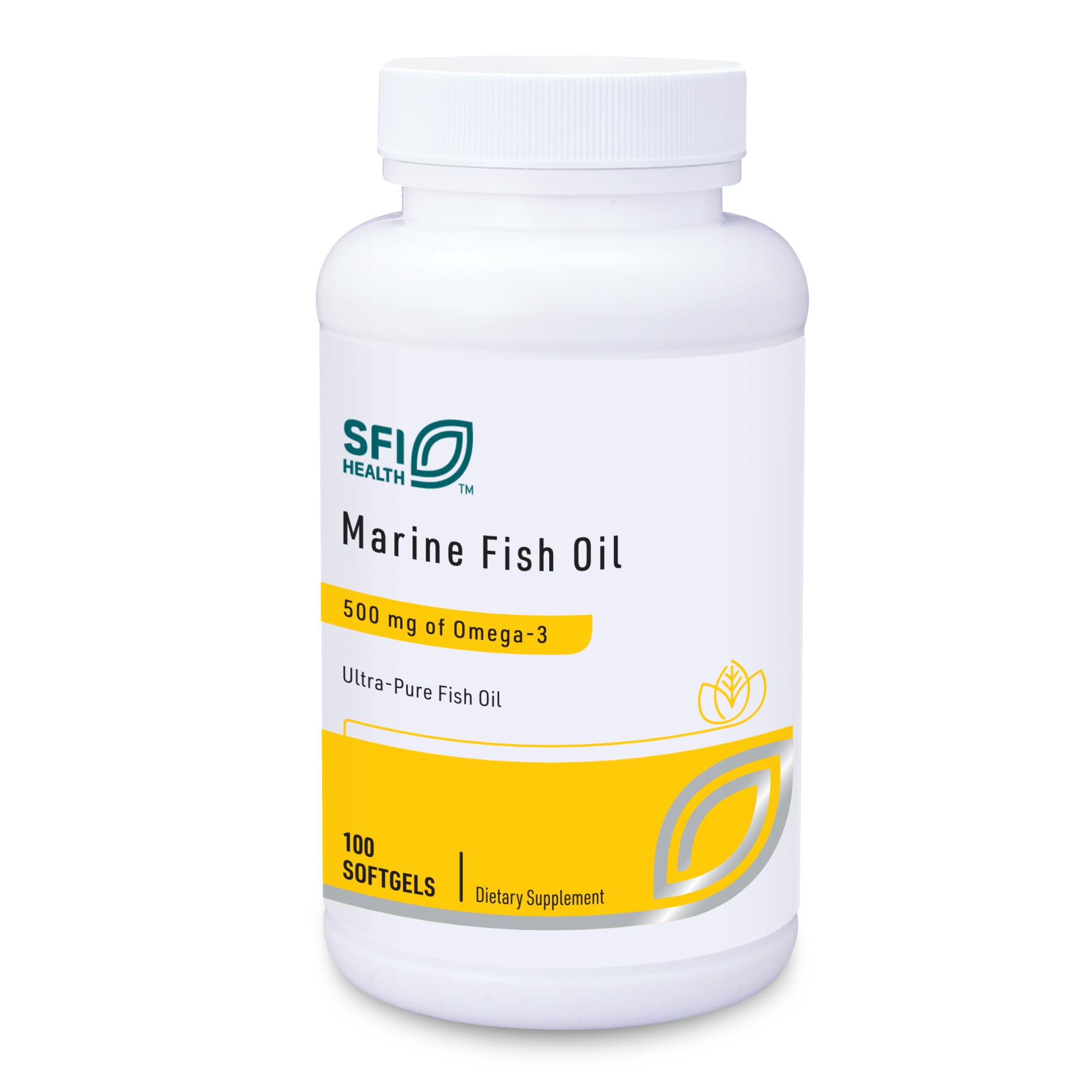 Klaire Labs SFI Health Marine Fish Oil, 100 Softgels - Product Imagery