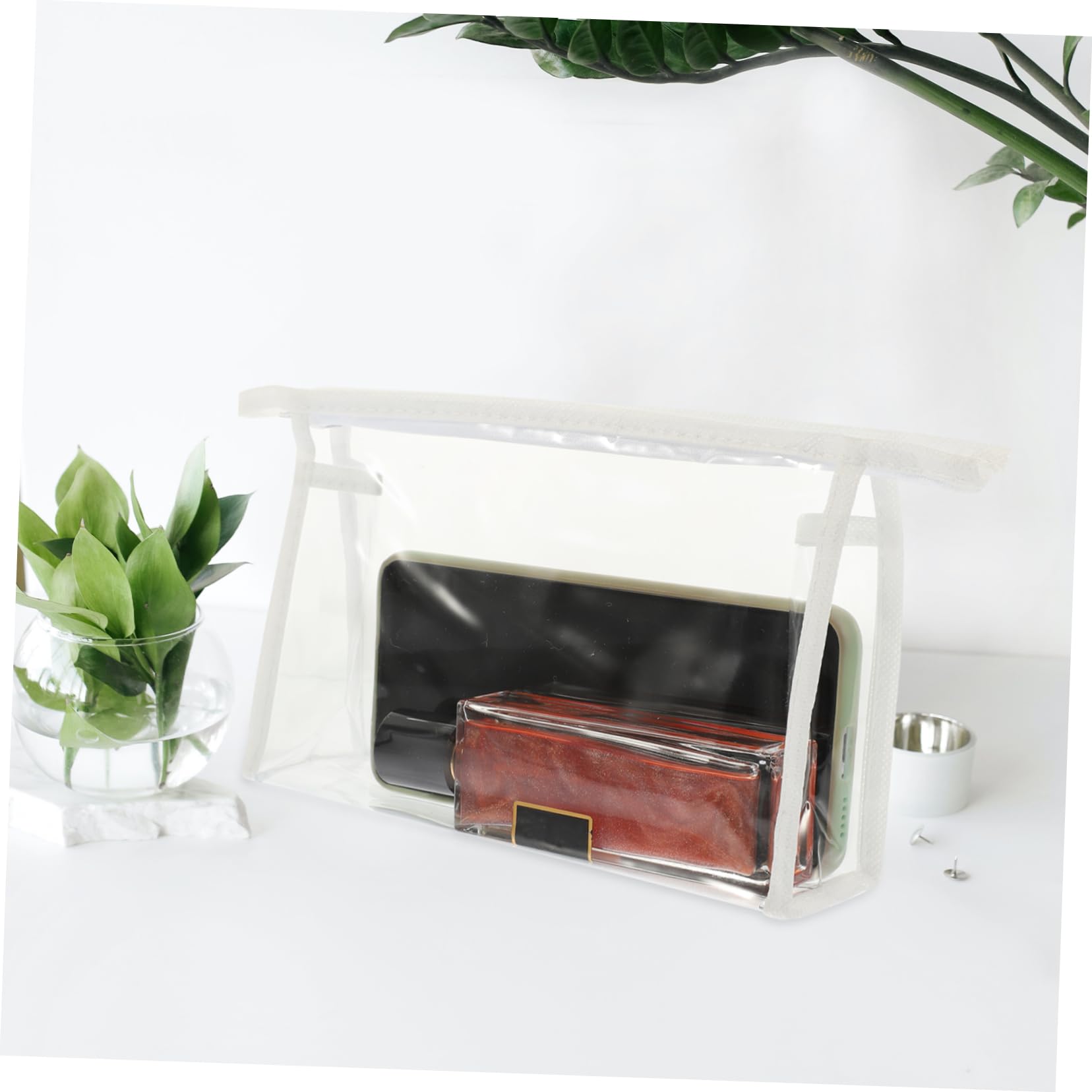 EXQUIMEUBLE 4-pack travel skincare bags with durable zippered cosmetic cases, lightweight makeup organizers for travel and home use.