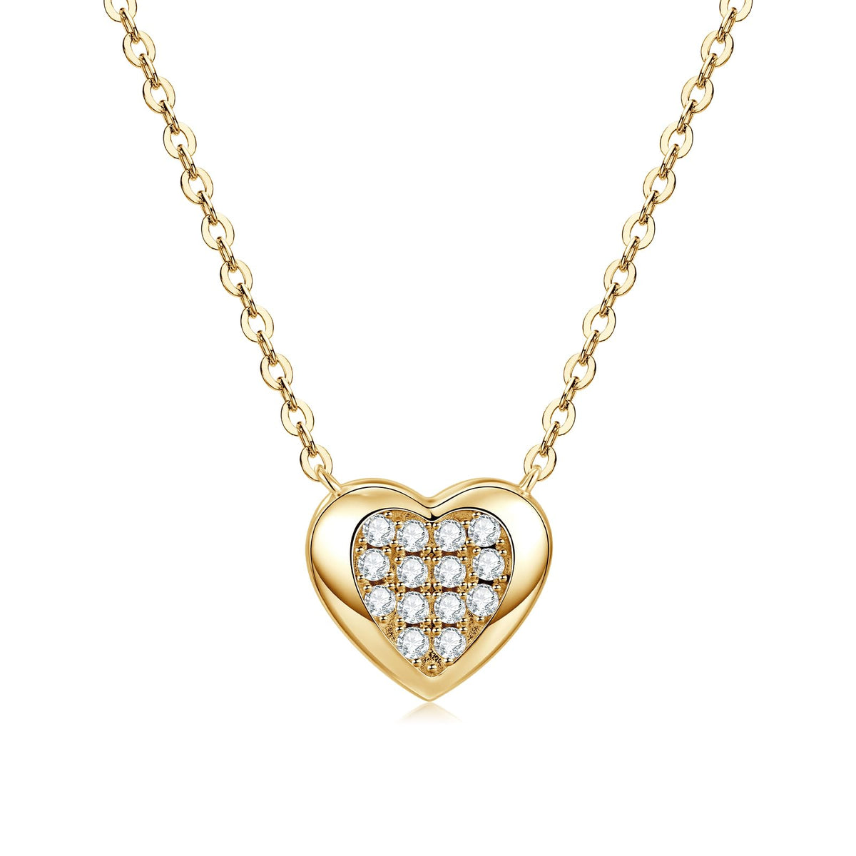 AINUOSHI 925 Sterling Silver Moissanite Heart Pendant - AINUOSHI Official Imagery - 1