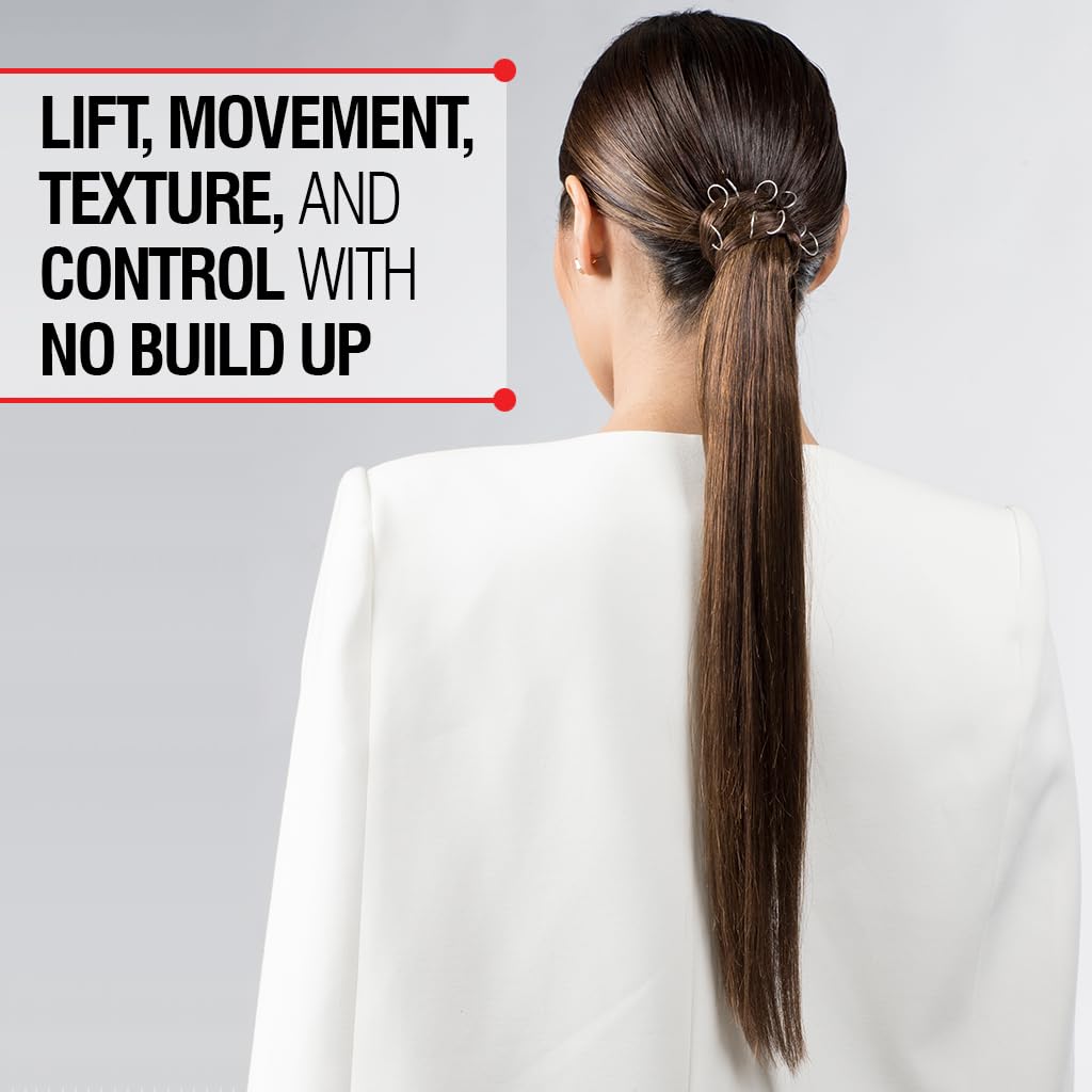 CHI Infra Texture Dual Hair Spray for shine and movement, 2.6oz, with a spray bottle showing the product's styling and texture benefits.