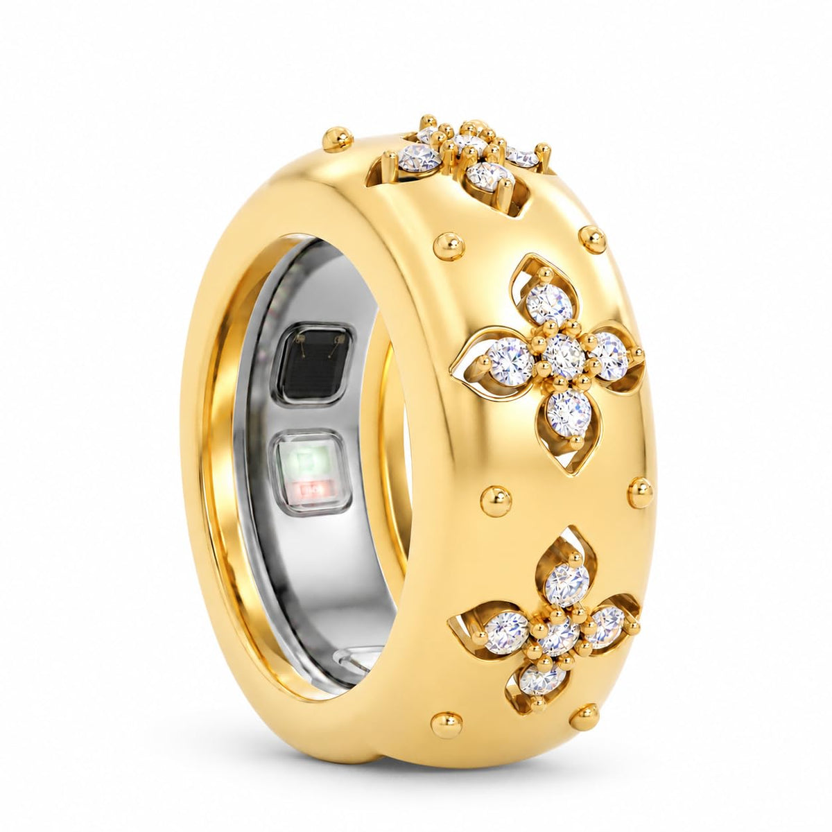 Elarose Smart Ring Cover Compatible with Oura Ring 5, 14K Gold Plated Ring Jacket – alternate angle