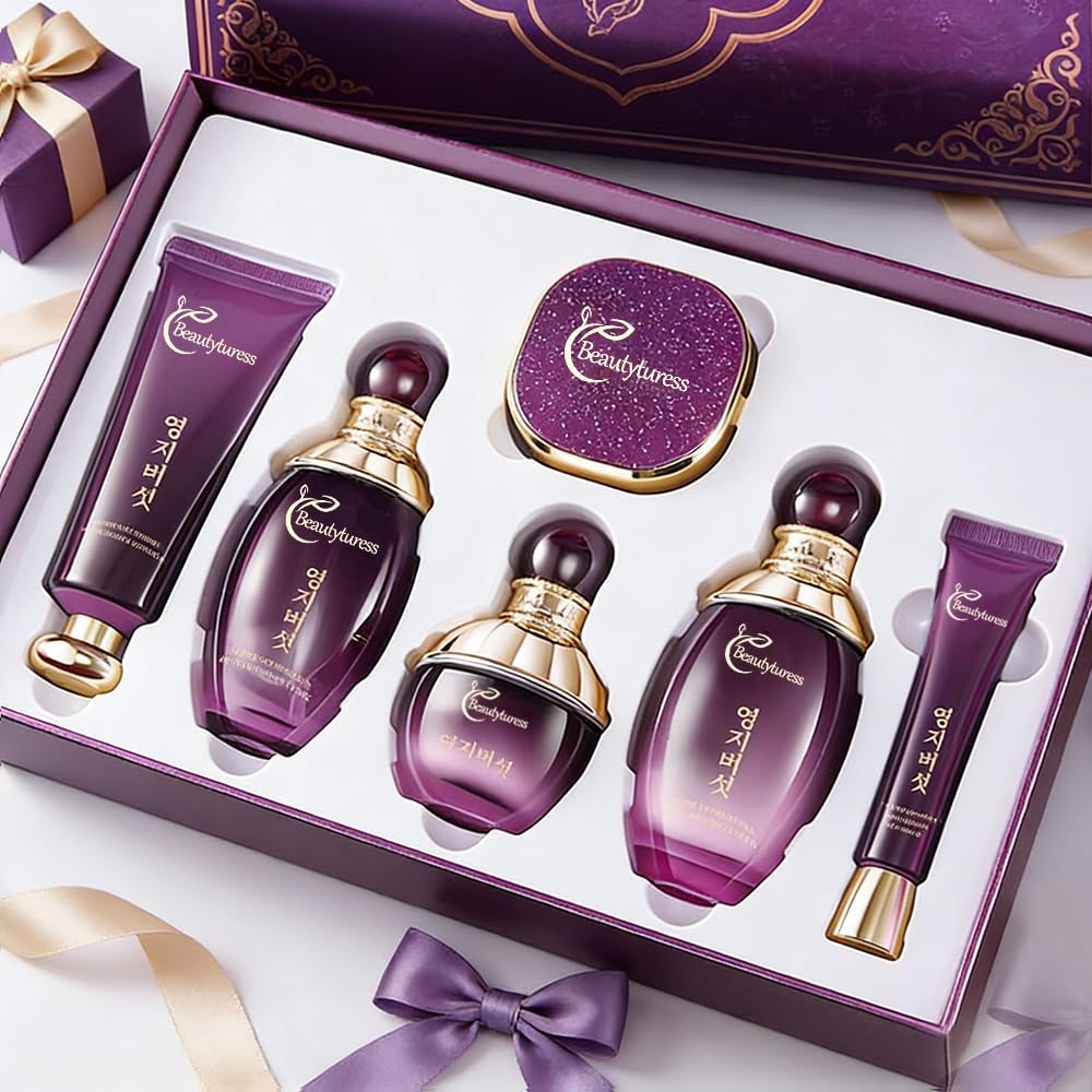 BEAUTYTURESS Ganoderma Lucidum Skincare Set - Face Care Kit with Collagen,Niacinamide, Hyaluronic Acid - Anti aging & Fi