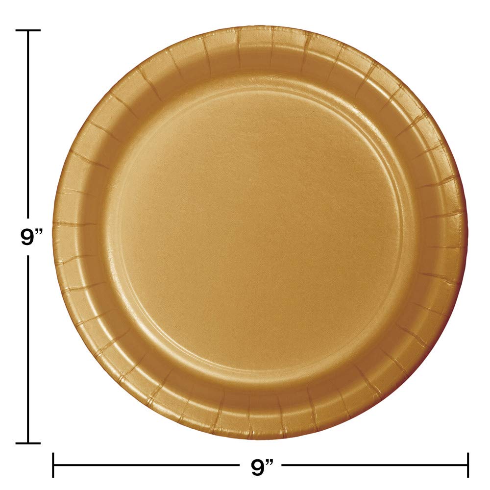 Creative Converting Glittering Gold Party Supplies Kit, Serves 24 – Metal, Paper, Plastic